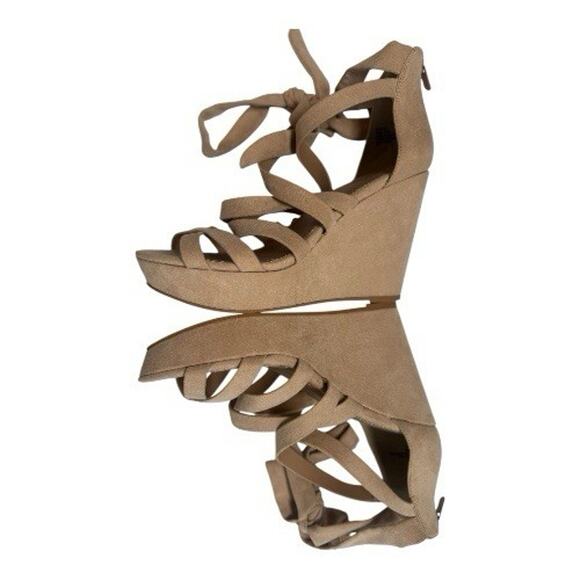 Torrid New Nude Ankle Strap Platform Wedge 9 Wide - Picture 6 of 7